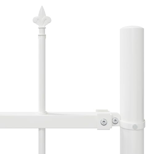 vidaXL Moderner weißer Zaunpaneel-Set aus 7 für Außensicherheit & Garten Schutz mit langlebiger Stahlkonstruktion und wetterfestem Barriere-Design für Zaunlösungen im Wohnbereich
