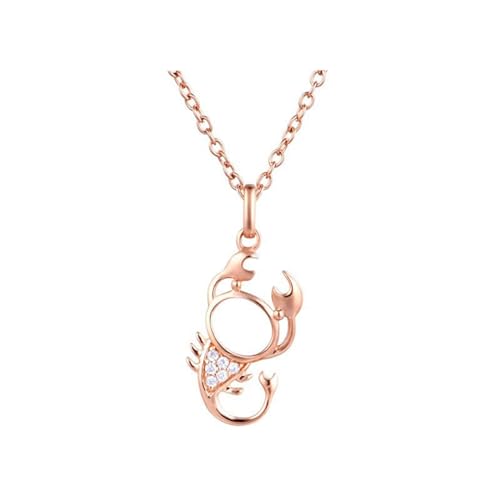 Collier en Or 18 carats pour femme avec pendentif scorpion en diamant véritable luxe