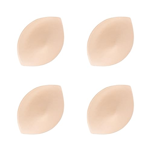 HEALEEP 4 Pares de Almohadillas Invisibles para Sujetador Push Up de Esponja Transpirable Color Piel Talla Única, Insertos Acolchados para Bikini, Vestidos y Lencería Femenina