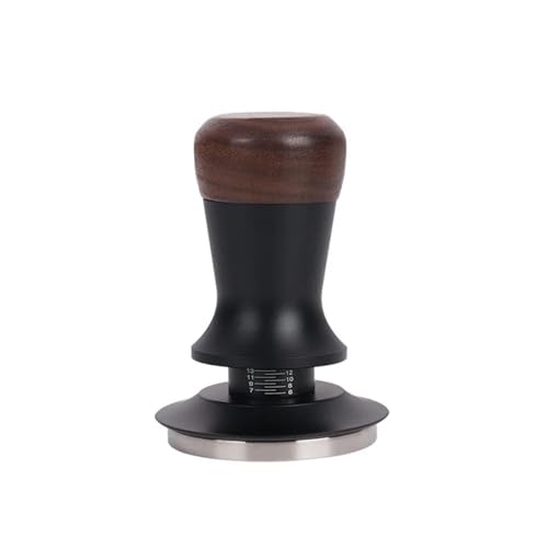 LXZNRQU Prensa De Café Espresso De 51/53/58mm, Altura Ajustable De Nogal, Prensa De Café De Fuerza Constante, Base De Acero Inoxidable, Resorte Interno(53mm,Black Flat Base)