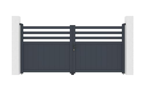 Casanoov Doppelflügeltor aus Aluminium 3m NEVIS H.140cm grau