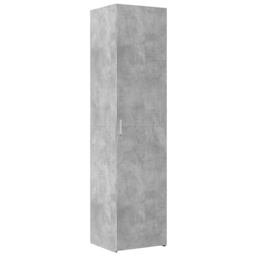 vidaXL Buffet Haut Gris béton 45x42,5x185 cm Bois d'ingénierie, Buffet, Armoire de Rangement,...