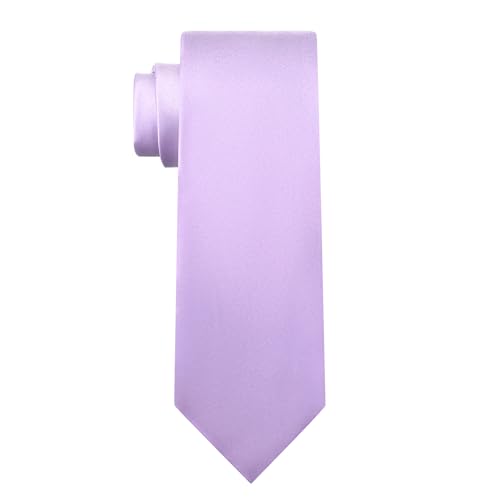 Image of KOOELLE Men's Ties Solid Pure Color Plain Neckties Formal Black Ties For Men