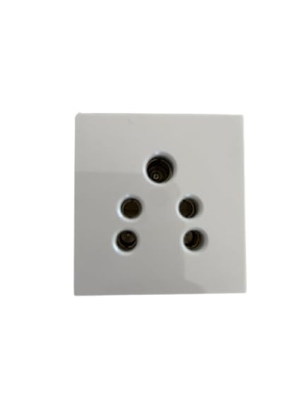 NAGESH DEVADIG 5 Pin Electric Socket White Wall Mount Outlet for Home Office Use Durable Electrical Power Socket for Appliances-image-15