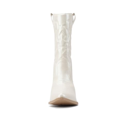 Image of Soda RENO ~ Women Western Cowboy Stitched Pointe Toe Low Heel Ankle Mid Shaft Fashion Boots