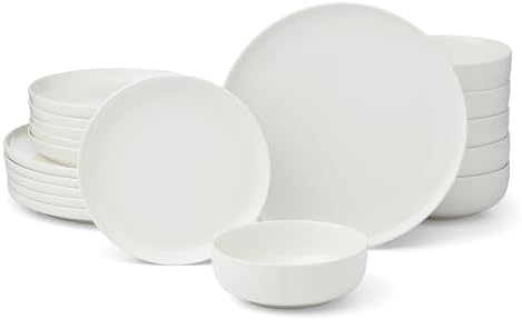 Oneida 899204 24 Seven White 18-Piece Dinnerware Set, Service for...
