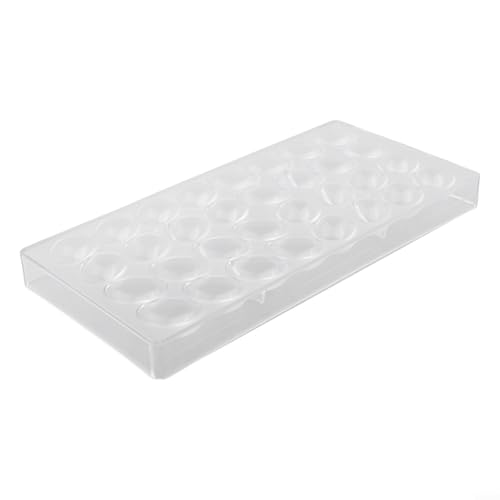 Chocolate y caramelo de policarbonato sin revestimiento para uso doméstico, cocina y panadería, diseño transparente, 27,3 x 13,4 x 2,4 cm (forma de huevo)
