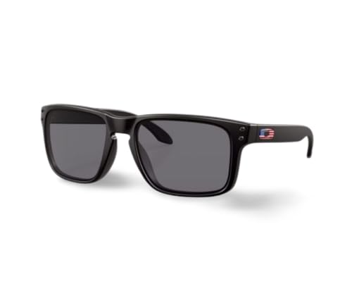 Oakley Standard Issue Holbrook Sunglasses Matte Black USA Flag with Prizm Grey Lens 57mm