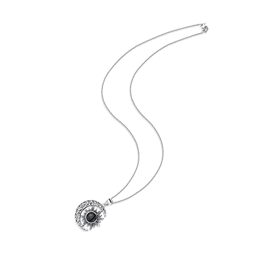 Sterling Silver Sun and Moon/Dragonfly/Compass Necklace Jewelry for Women Girls3