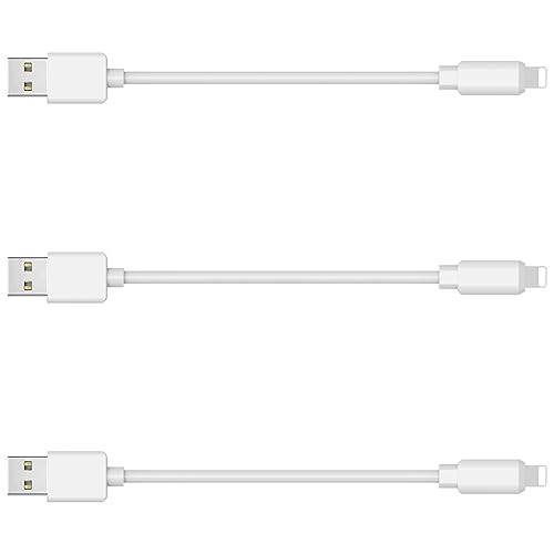 MSTJRY 3 Pack 10 Inch Short USB C Cord,USB A to USB Type C 3A Charging Cable Charging Station, White