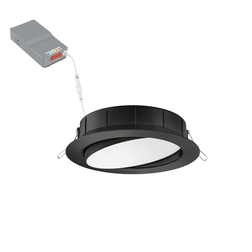 Image of Juno WF6 ADJ SWW5 90CRI MB M6 Wafer-Thin LED Downlight, Adjustable Trim, Switchable CCT 2700K, 3000K, 3500K, 4000K, and 5000K, 90+ CRI, Matte Black, 6-Inch