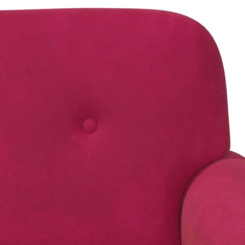 Sofá Love Seat con tapicería en botones burdeos diseño clásico capitoné 8