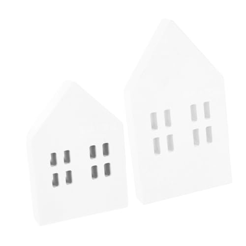 Toddmomy 2pcs House Decorative Ornaments for Home Decor Miniature Cabin Tabletop Decoration Christmas and Year Friends and Family