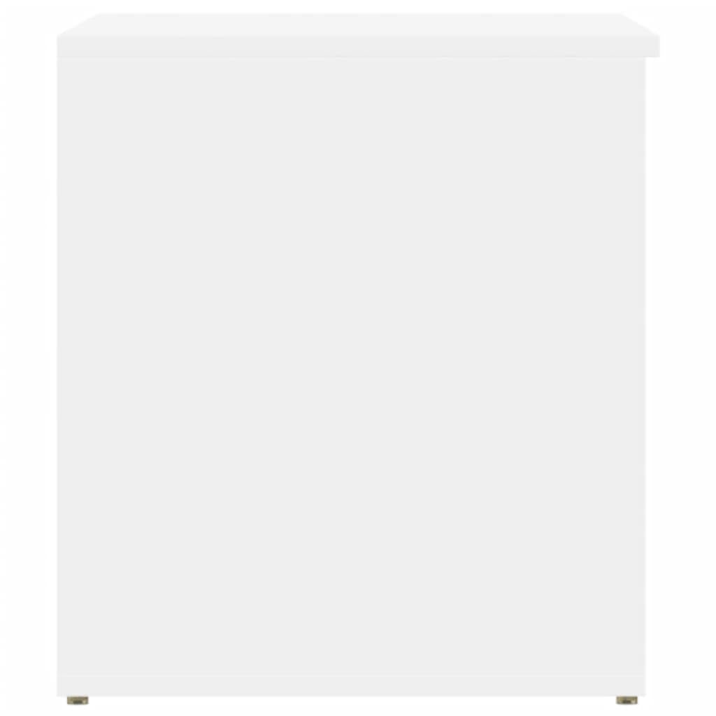 Skrzynia do przechowywania, biała, 84 x 42 x 46 cm, materiał drewnopochodny, organizer do przechowywania ubrań, zabawek, narzędzi, artykułów dekoracyjnych, stabilna skrzynia jako stolik kawowy