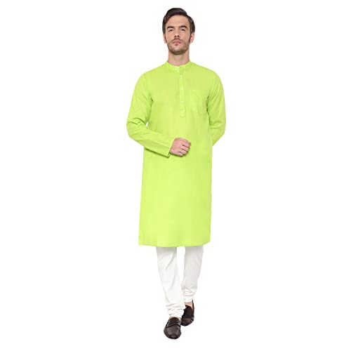 Image of LATEST CHIKAN Men's Cotton Blend Regular Solid Kurta Pyjama Set - Casual Ethnic Set