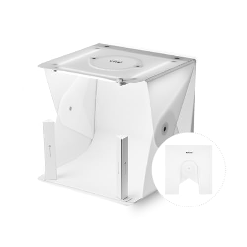 Foldio2 Plus + luces adicionales (caja de luz de 15 pulgadas para fotografía de productos con luces adicionales, estudio portátil, chips LED regulables, CRI 97+, hoja de fondo incluida)