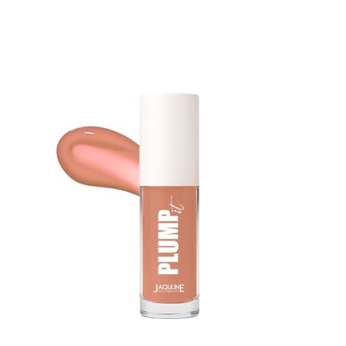 Image of JAQULINE USA PLUMPit Lip Plumper Volumizer | Adds Volume & Hydration | Lightweight, Non-Sticky Formula | Soft Peach Shade | Smooth Application - Nude Nuance 02, 3.5ml