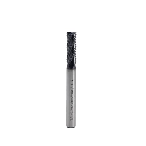 Image of Roughing End Mill JESTUOUS HSS Square Nose 4 Flute Fine Tooth Bit 1 /4 inch Shank Dia. 3 /4 inch Flute Length for Milling Metal Steels,1 Piece