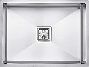 Image of EVANEX 21 inch x 18 inch x 10 inch Handmade Matt Finish 304 Grade Stainless Steel Single Bowl Kitchen Sink With Silicon Fruit Basket
