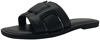 Kenneth Cole New York Women's Aiden Flat Sandal, Black Leather, 8 | Image 2