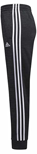 adidas Youth 3-Stripe Fleece Jogger (as1, Alpha, s, Regular, Heather Black/White)3