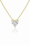 Lunarié Heart Pendant Necklace for Women – 18K Gold Plated Stainless Steel with Cubic Zirconia, Dainty Everyday Necklace, Hypoallergenic, Gift Box Included