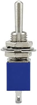 QWORK 20Pcs SPST Mini Toggle Switch AC 125V 6A ON-ON 3 Pins 2 Position for Arduino Boat Vehicles Dash Dashboard (MTS102 Dark Blue)