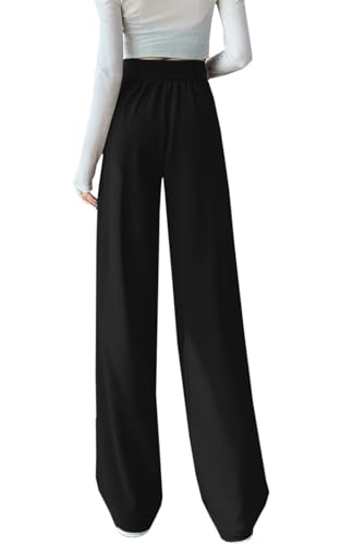 SANGTREE Womens Wide Leg Dress Pants High Waisted Long Casual Straight Trousers for Office,X-Small - XX-Large2