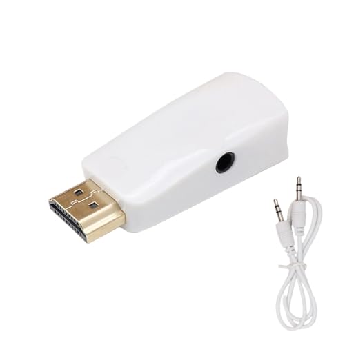 HDMIΉV/GAR[hRo[^[ IX-XϊA_v^[ 3.5mmWbN 1080P PC TV{bNXvWFN^[p(White with Cable)