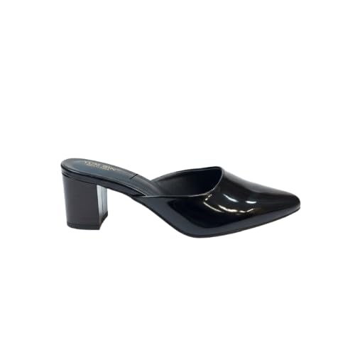 Women’s Block Heel Mules | Pointed Toe Slip-On Heels with Cushioned Insole for Party & Office Wear-image-26