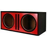 Absolute USA PDEB10R Dual 10-Inch, 3/4-Inch MDF Twin Port Subwoofer Enclosure with Red High Gloss Face Board