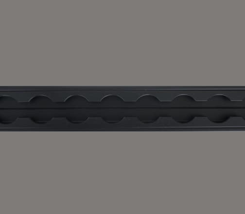 2 m Airline Schiene, eckige Form, 34x9,6mm, schwarz eloxiert C35, Alu-Airlineschiene, Zurrschiene Made in Germany