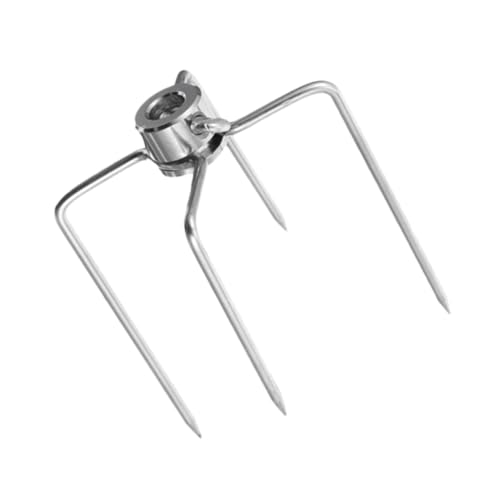 VILLCASE Tenedor para Brochetas de Carne de Rotisserie Acero Inoxidable de Pinchos para Parrilla y Barbacoa Accesorios Resistentes y Portátiles para Asados