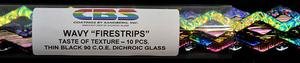 6mm Texture Dichroic Firestrips On Black 10 Piece Assortment - 90 Coe