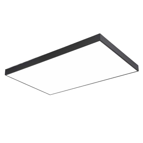 Lámpara de Techo Rectangular de Estilo japonés Moderno con Pantalla de Metal y Montaje Empotrado, Regulable en 3 Colores, para Restaurante, Montaje en Superficie, Cerca del Techo,