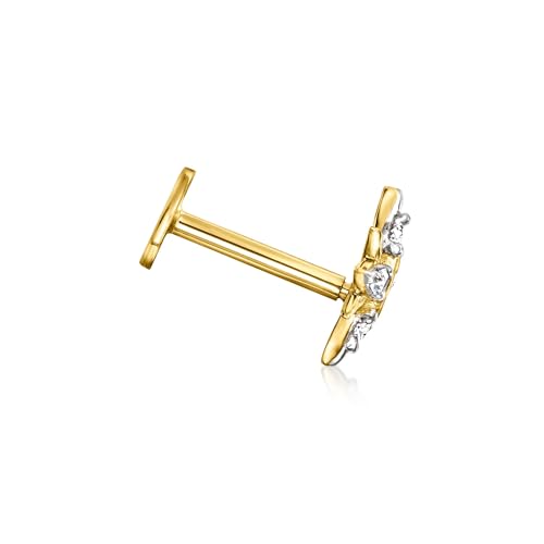 Pure Collection by Ross-Simons Diamond Star Single Flat-Back Stud Earring in 14kt Yellow Gold3