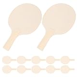 PAMINGONO 12 Stück Teiliges Holz-paddel für DIY Tischtennisschläger Unlackierte Blanke Holzrohlinge Leichte Ergonomische Pingpong-schläger zum Bemalen Indoor Outdoor Spielspaß