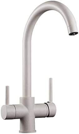 Mitigeur de cuisine 3 en 1 avec double levier et système d'eau filtrée chromé
