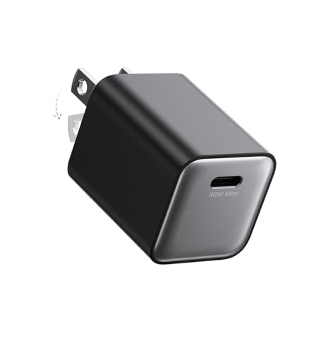 wegear 30W Compact Wall Charger USB C Charger Block with GaN III Tech PD3.0 PPS QC4.0 Fast Charging Foldable Power Adapter for iPhone 17 16 15 Galaxy Pixel iPad AirPods (Black 1 Pack)