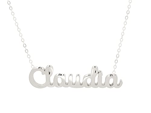 Only faith Collar para mujer con nombre personalizado Acero inoxidable con caja de regalo original Cadena colgante joya personalizada especial para amigas, novios (Claudia-Plateado)