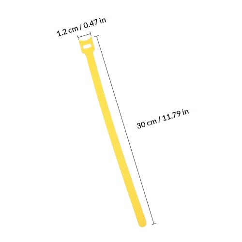 100pcs Reusable Hook and Loop Cable Ties Charging Cable Organizer Heavy Duty Cord Straps for Home and Office Management Yellow 12x300mm miniatura 2