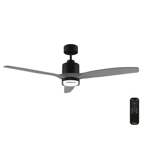 Cecotec Ventilador de Techo con Luz EnergySilence Aero 5330 Jelly Dark. 30W, Motor DC, Diámetro 46” (117cm), 3 Aspas, 3 Tonos LED, Mando a Distancia, Temporizador y 6 Velocidades