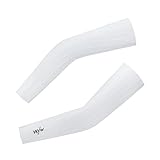 YKYWBIKE Cycling Sleeves for Men & Women,Aero Bicycle Sleeve,Bike Arm Warmers,UV Protection Arm Sleeves, White, XX-Large