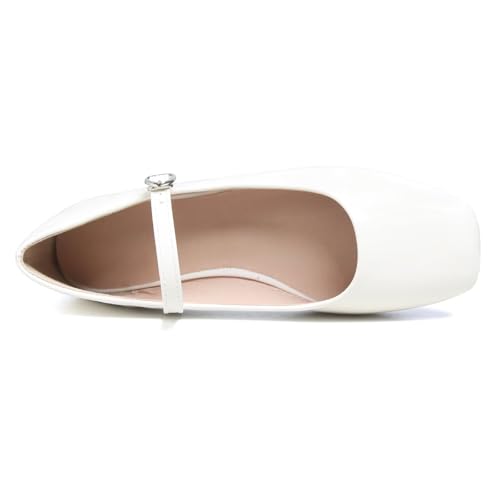 Image of LUXINYU Women's Slip on Flats,Classy Round Toe Solid Classic Mary Jane Ballet Dance Shoes Soft Comfortable PU Flat Shoes