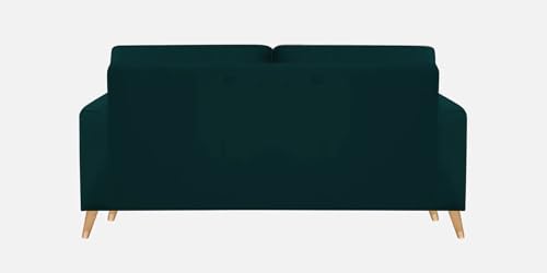 Image of Velvet Contemperory Sofa with Cushion Chaise Lounge Sectional Sofa Perfect for Living Room & Bedroom Guests Home & Office (Green Colour, Three Seater)