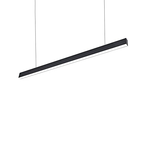 Chandelier noir LED Horting 30W 3000K Lumir au design de suspension linéaire pour grand bureau