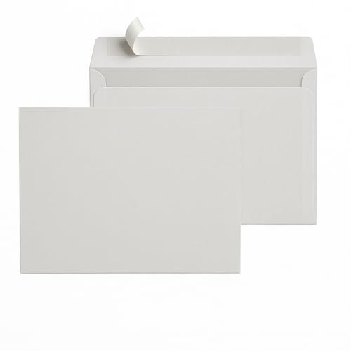 50 Stück Briefumschläge DIN B6 Weiß 100g/m Qualität Haftklebung 125x176 mm Briefhüllen Ideal für Einladungskarten & Grußkarten - Geburtstag & Taufe - Hochzeit Einladung (50)