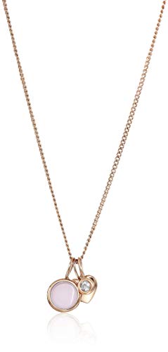 Fossil Women's Rose Gold-Tone Stainless Steel Pendant Chain Necklace for Women