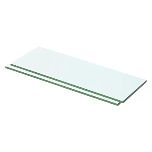 vidaXL 2X Estantes Panel Montados Colgante Cristal Hojas de Pared Forma de Almacenamiento Estantería de Exhibición de Vidrio Transparente 50x12 cm
