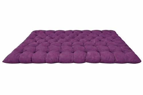 Image of ATOOTFUSION Soft Cotton Quilt | Foldable Light Weight Filled Single Firm Cotton Quilt Mattress| Gadda (Solid Coloured, 2 Sleeping Capacity, 5 x 6 ft or 72 x 60 Inches Queen) (Plum)